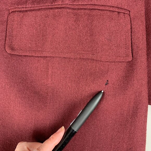 Vintage 80s Harvard Mens Wool Band Blazer Embroidered Logo Flawed w/ Moth Holes - Picture 12 of 16